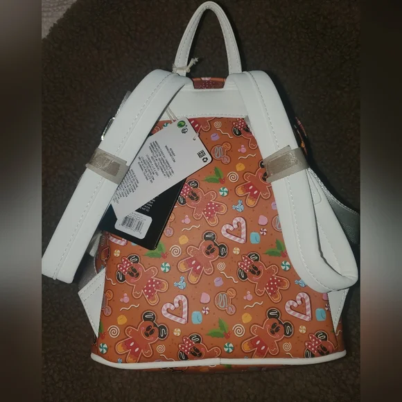 NWT Disney Mickey Minnie Christmas Gingerbread Loungefly Backpack with EARS